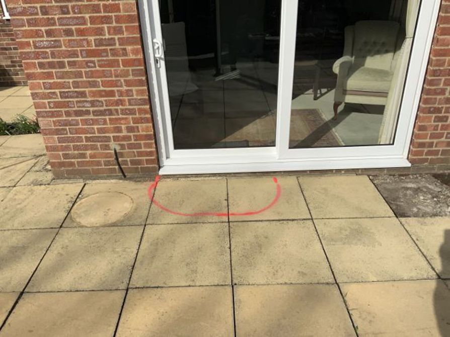 Before image of a patio area in Ripon