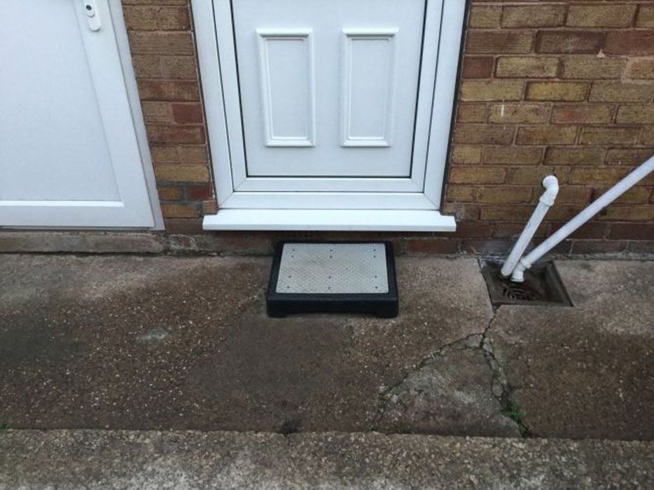 Before image of a step area in South Elmsall